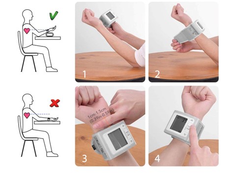 Правила измерения АД с помощью запястного тонометра