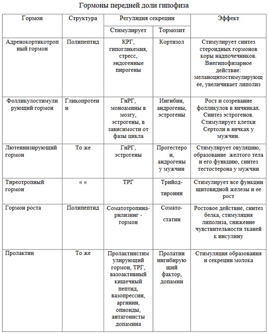 Гормоны аденогипофиза